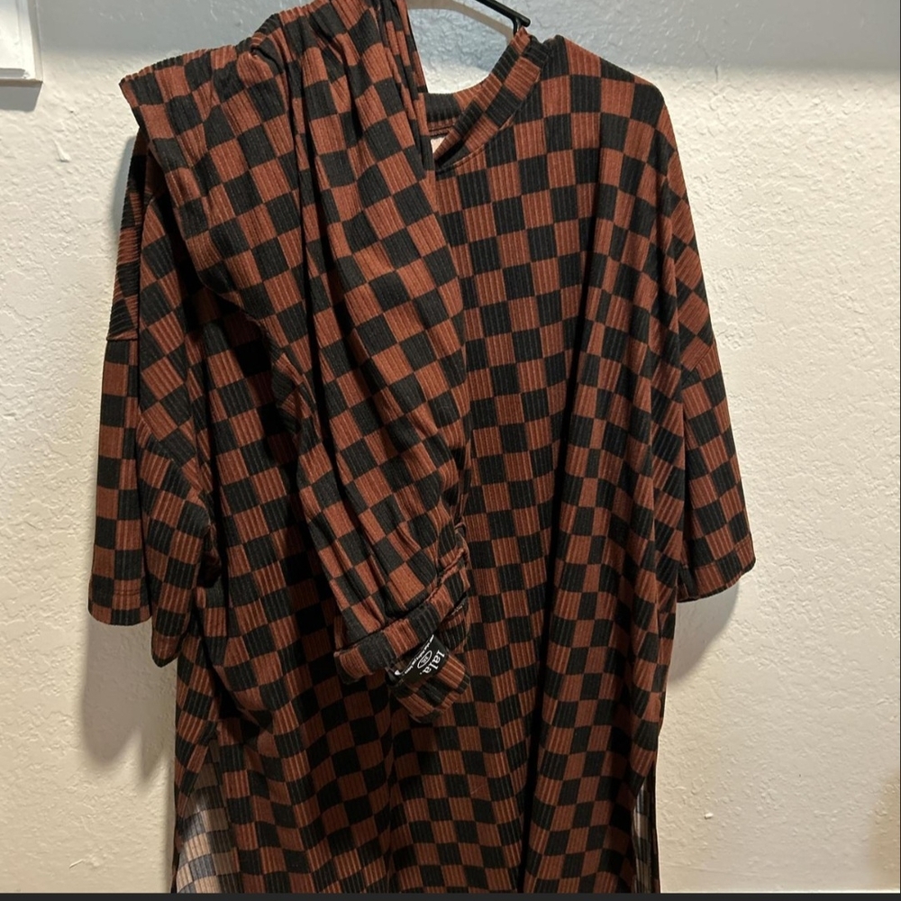 Dressed in LALA Black and Brown Checkered Dress